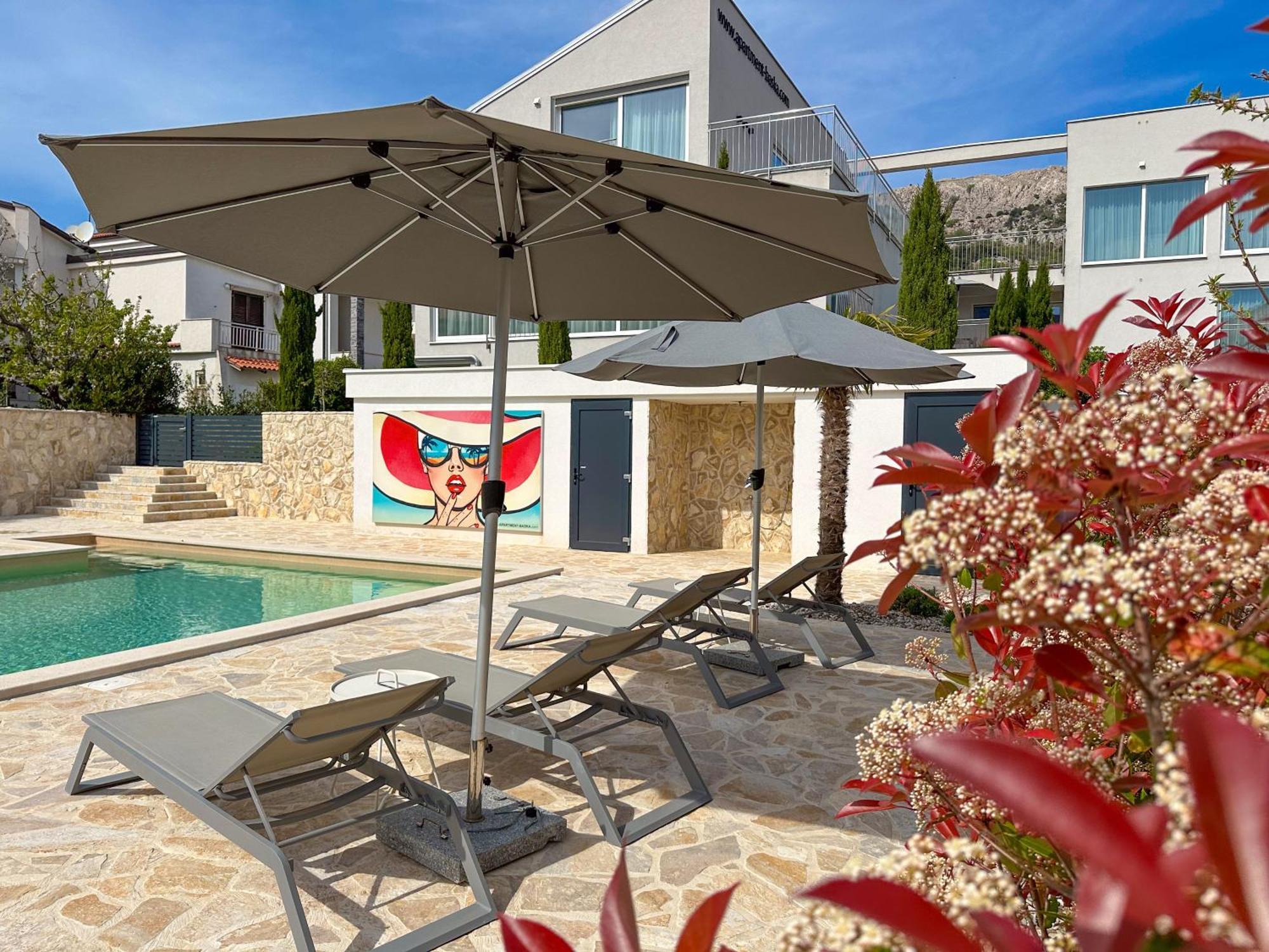 Apartment Baska Mit Poolarea - Krk, Kroatien Exterior foto